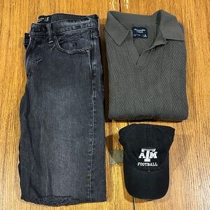 ABERCROMBIE AND FITCH Men’s Vintage 90’s Straight Black Jeans 30x31